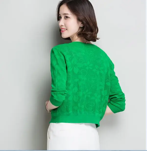 Женский трикотажный кардиган с вырезами лето весна|knitted cardigan|korean stylestyle korean |