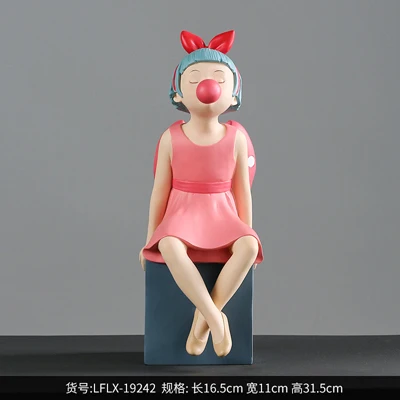 B Bubble Girl фигурка из смолы Bubble Sugar Time модель комнаты художественное украшение креативный подарок ремесла Прямая поставка - Цвет: B