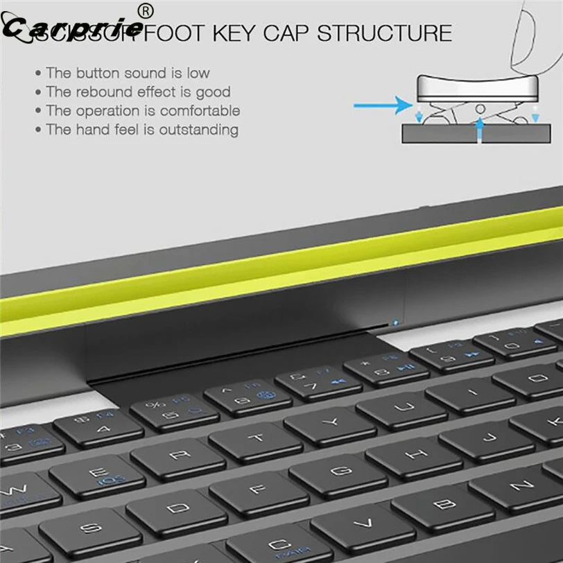 Складная Беспроводная мини-клавиатура CAPRPIE 64-клавишная Подставка для сотового