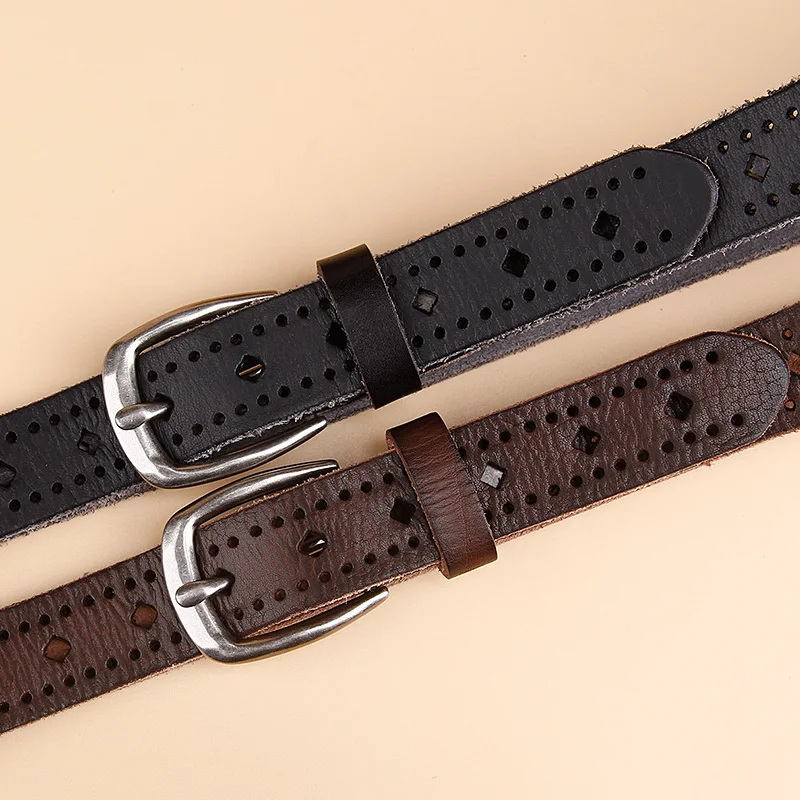 Женский ремень BAIEKU модный из натуральной кожи в стиле ретро женский высокого