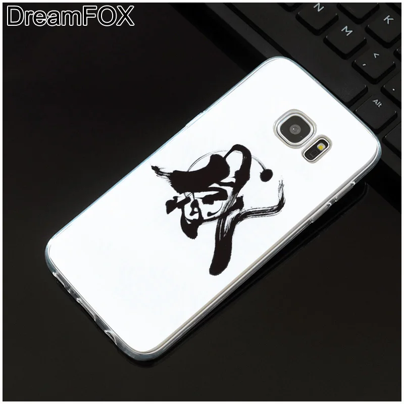 DREAMFOX M071 Chinese Letter Soft TPU Silicone Cover Case For Samsung Galaxy S5 S6 S7 S8 S9 S10 5G S10E Lite Edge Plus |