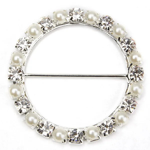 

50mm rotundity crystal rhinestone pearl buckle wedding invitation card Napkin button, ribbon buckle, Clothing shoes accessories