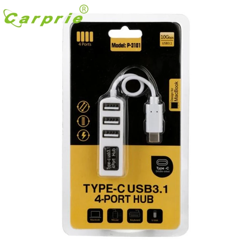 CARPRIE MotherLander Тип с разъемами типа C и 4-Порты и разъёмы USB 3,0 док-станция USB 3,1 адаптер для MacBook Pro() Jan17