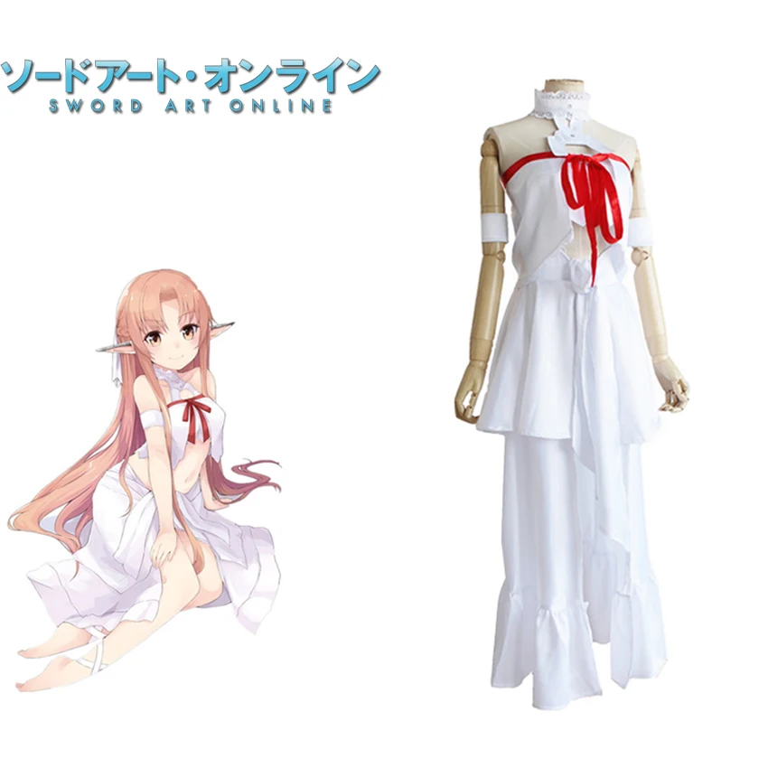 Юки Асуна косплей SAO Sword Art Online популярное японское аниме костюм юбка с повязкой на