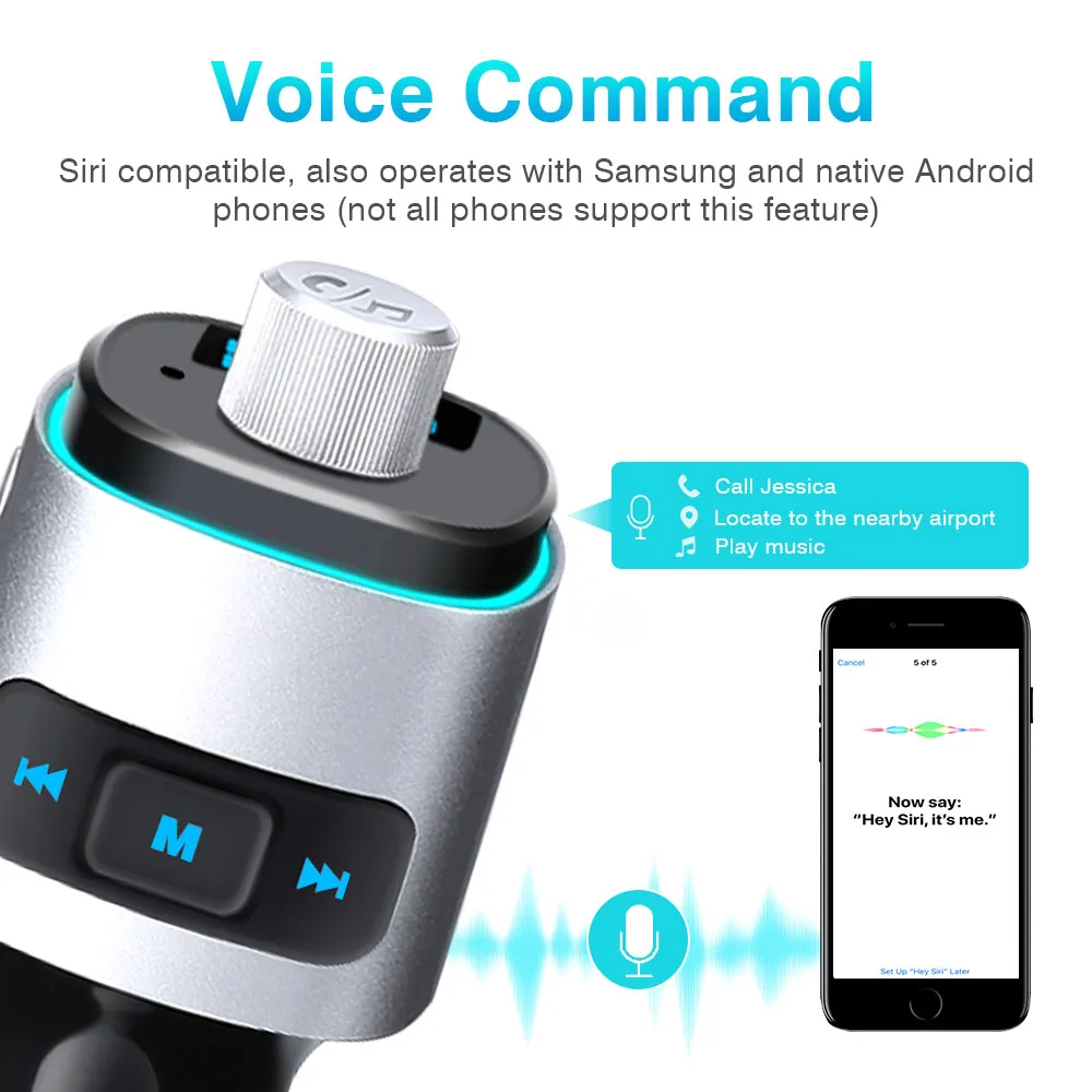 JINSERTA QC 3 0 USB быстрое зарядное устройство Bluetooth Автомобильный fm передатчик