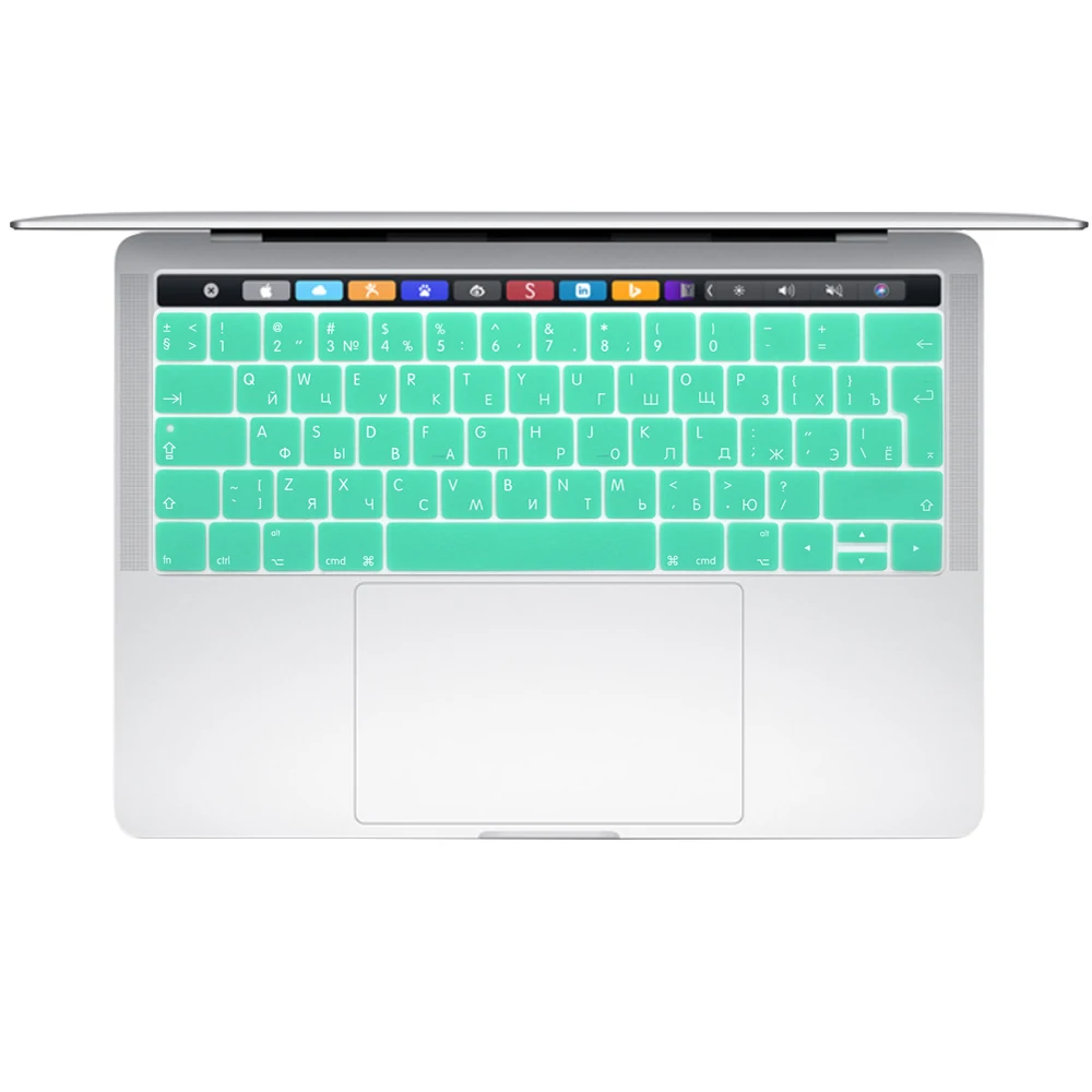Русская раскладка клавиатуры Крышка силиконовая кожа для нового Macbook Pro 13 15 дюймов с сенсорной панелью A1706 A1707-EU Enter