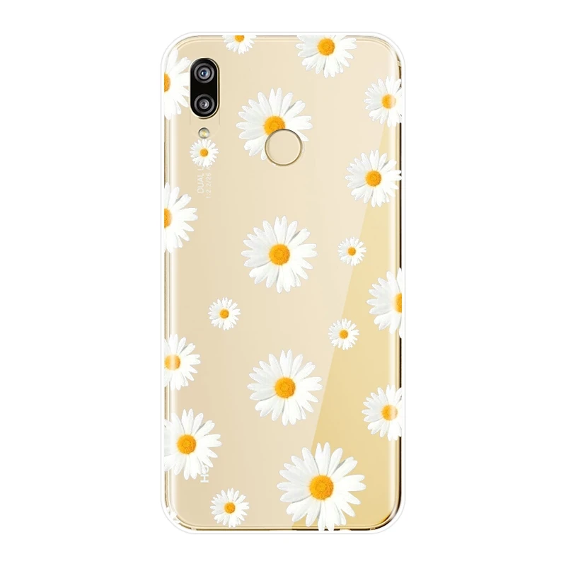 Задняя крышка для Huawei P9 Lite Mini P10 Plus P20 Pro P Smart мягкий силиконовый чехол с цветами