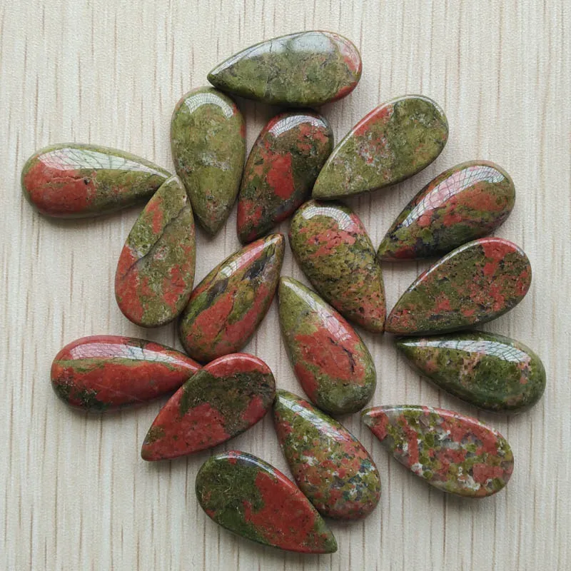 Оптовая продажа 24 шт./лот модные кабошоны зеленого цвета с натуральным цветком