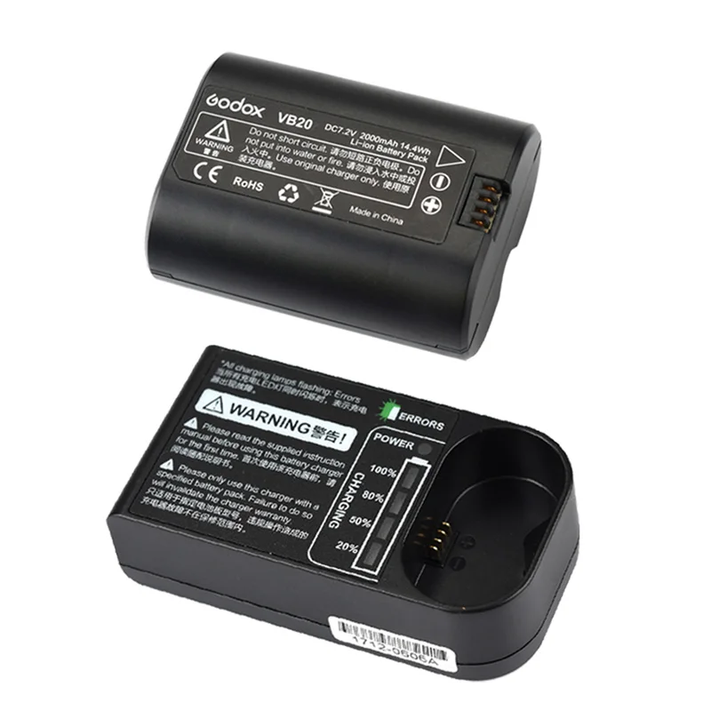 Godox оригинальный VB20 2000 мАч запасной литий ионный аккумулятор C20 зарядное