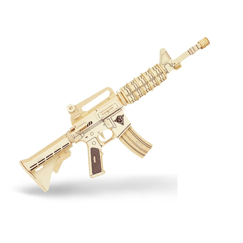 3D деревянная головоломка DIY модель детская игрушка AK47 пистолета Деревянный пазл