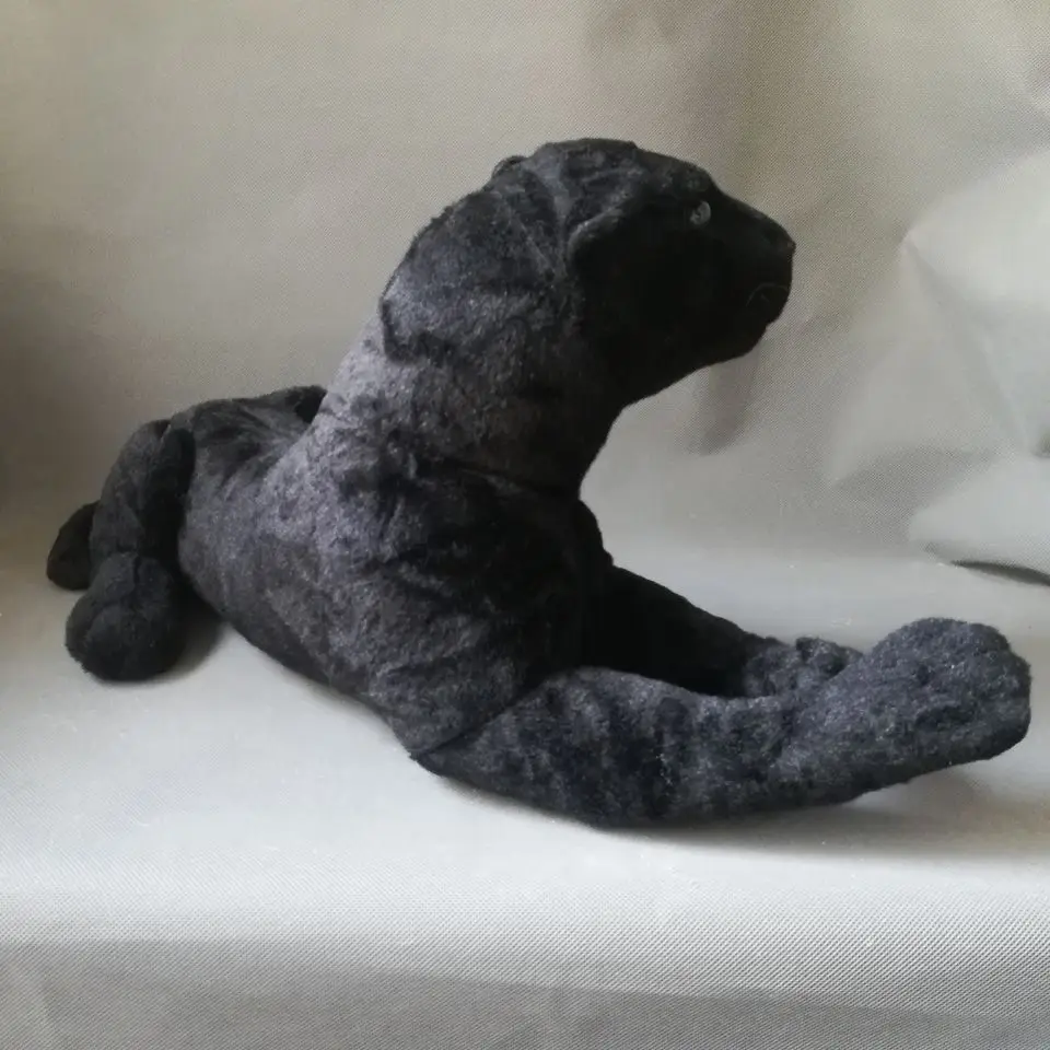 Реалистичная игрушка Большая 60 см склонная Черная пантера плюшевая подарок на