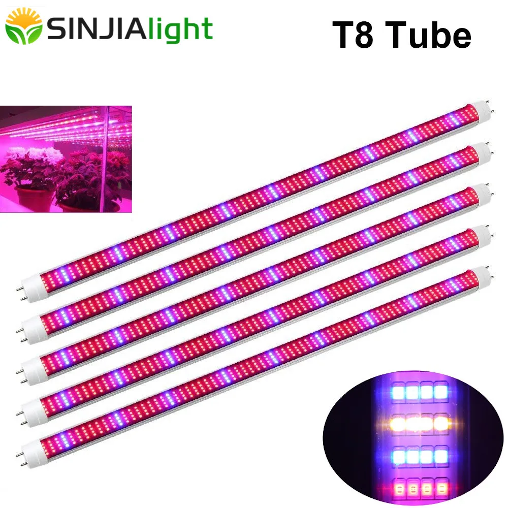 5pcs/lot 60cm/90cm/120cm T8 Tube LED Grow Light Bar Full Spectrum Plant Lamp phytolamp hydroponic cultivo greenhouse grow tent