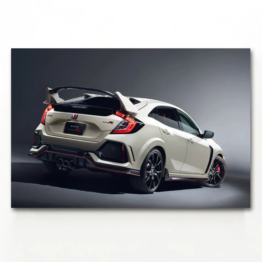 Настенные картины Honda Civic Тип R спортивный автомобиль фонарь Плакаты и