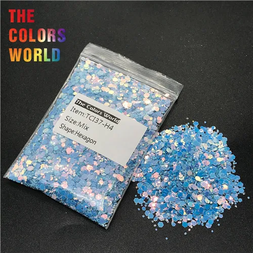 TCI37-H4 50g TCT-237, Шестигранная форма, смешанный размер, блестки для ногтей, украшение для ногтей, гель-блеск для тела, макияж, хна, макияж, ручная работа, сделай сам, аксессуары - Цвет: TCI37-H4 50g