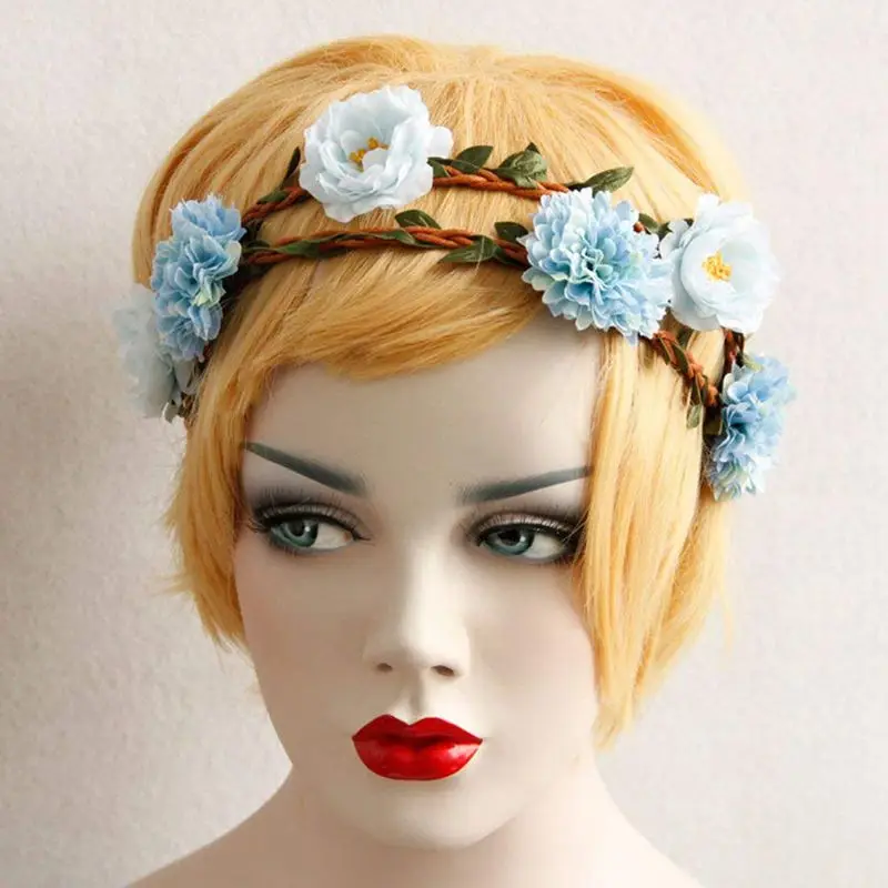 Вы выглядите так красиво Boho женские Искусственные цветы лозы лента для волос