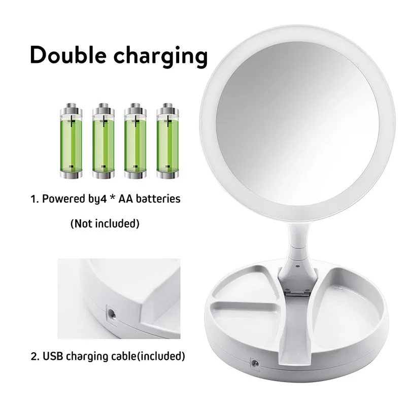 Новый Портативный светодиодный составляют карманные зеркальца косметическое