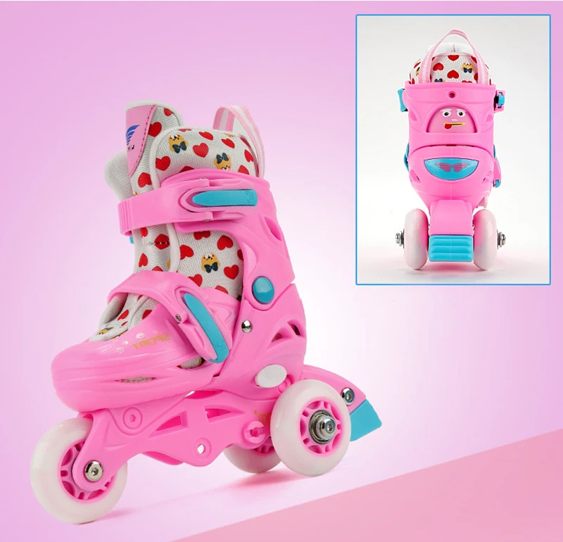 Kids Children Stable Balance Slalom Double line Parallel Ice Skate Roller Shoes Inline Adjustable Fall Prevention For Beginner