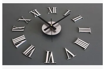 Цифровые настенные 3d часы с металлической текстурой креативные наклейки в