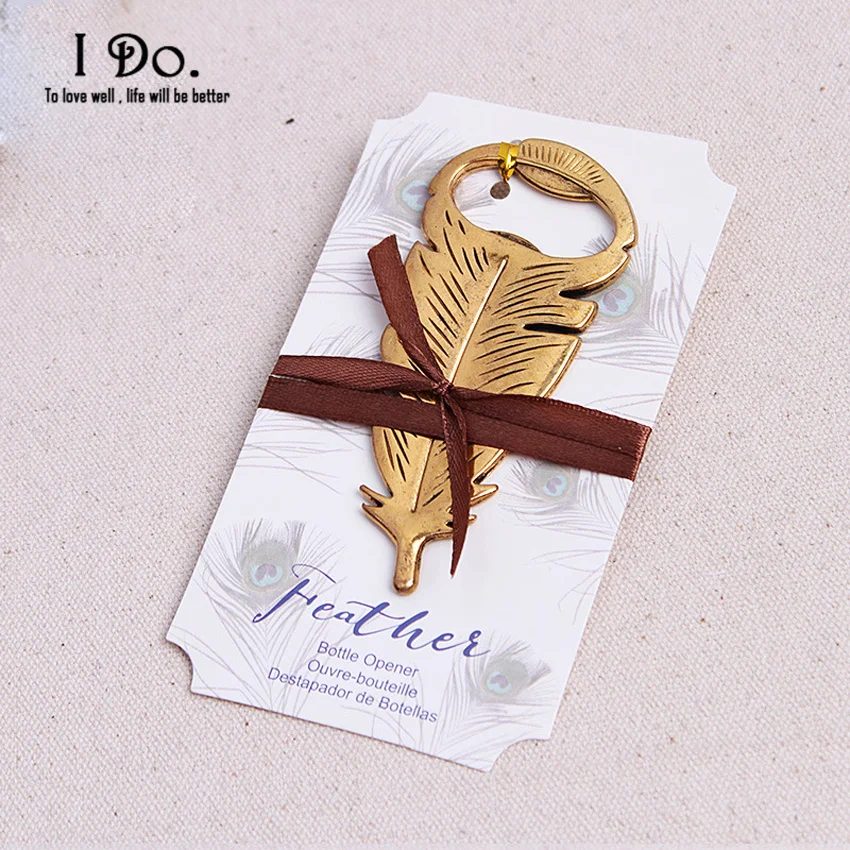 Бесплатная доставка открывалка для бутылок с перьями свадебные сувениры и