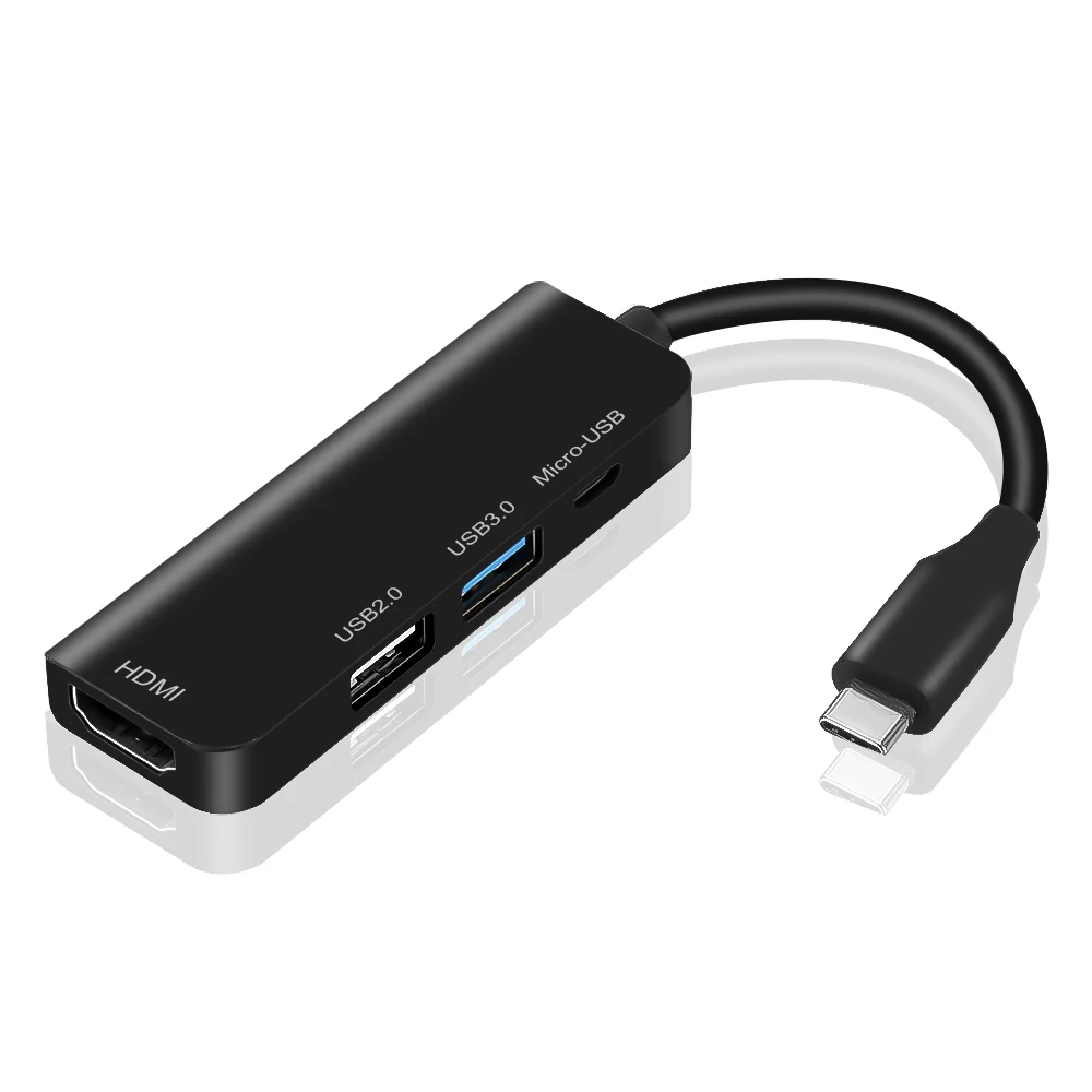 4 в 1 usb-хаб C концентратор для мульти HDMI Micro USB 3,0 2,0 4 порта сплиттер адаптер для клавиатуры для принтера жесткий диск динамик мышь