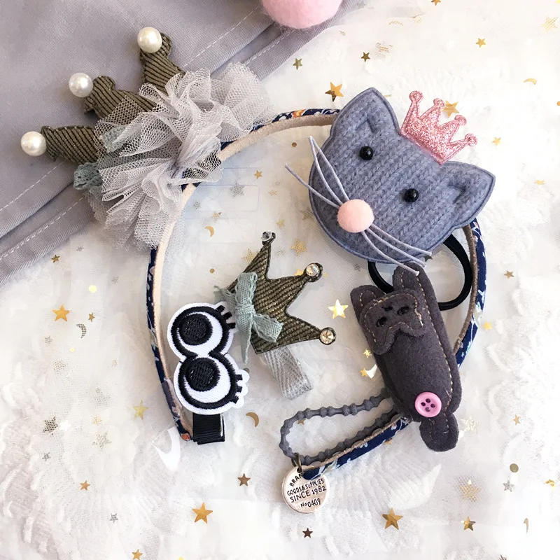 Детская корона заколки для волос с вишневым глазом обруч кружевной цветок