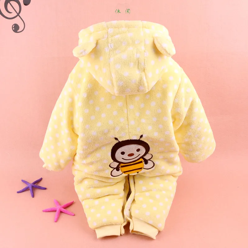 Комбинезоны для новорожденных девочек зимний флисовый комплект одежды