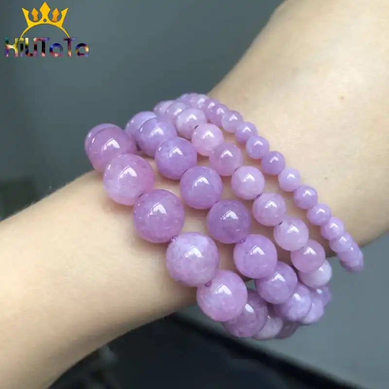 Круглые бусины фиолетового ангелита A + свободные из натурального камня для