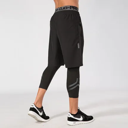 Мужские спортивные штаны с имитацией двух предметов повседневные тренировочные