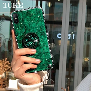Силиконовый чехол TUKE для huawei P Smart Z P9 P10 P20 P30 Lite Plus V9 V10 V20 Y7 блестящий Мраморный чехол с плюшевым шариком