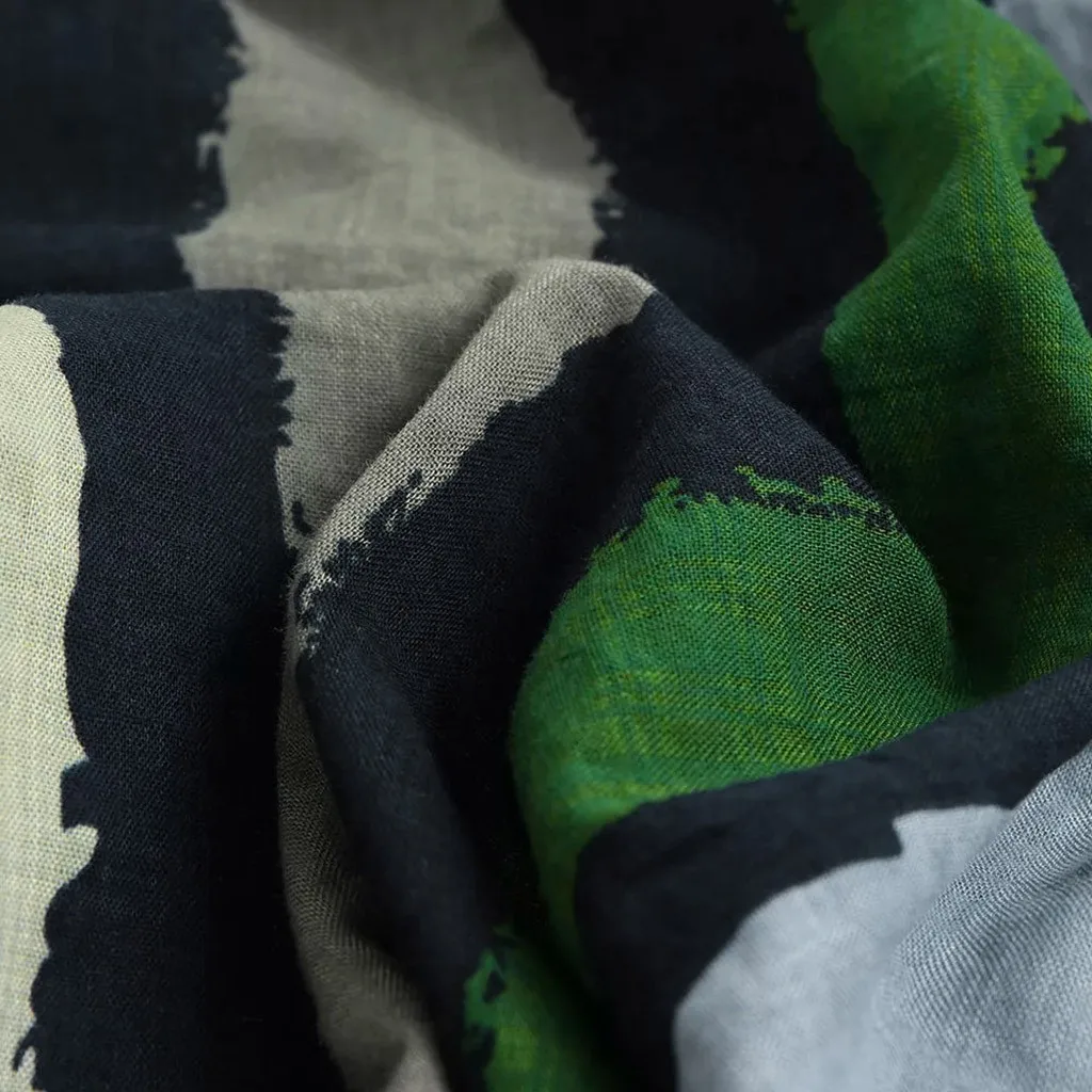 Мужская свободная разноцветная рубашка в полоску с нагрудным карманом и