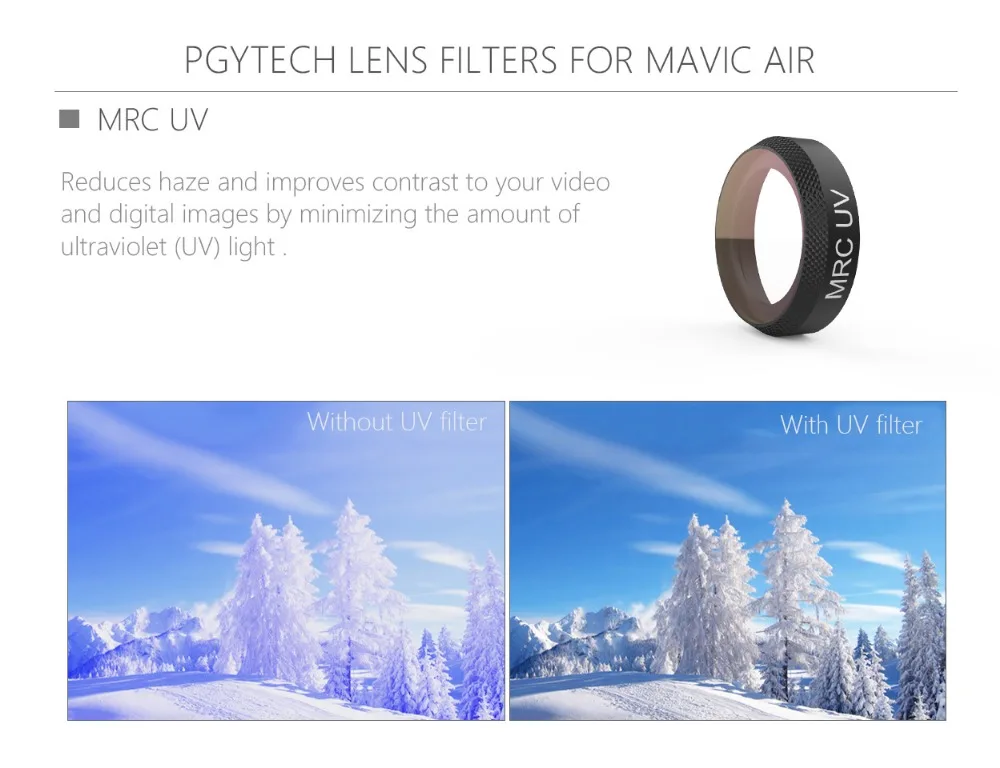 PGYTECH фильтр для DJI MAVIC Air камера аксессуары UV CPL ND4 ND8 ND16 ND32 фильтры для объектива
