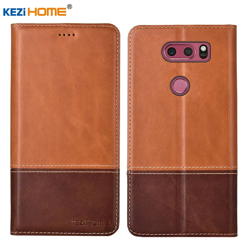 Чехол для LG V30/V30 плюс KEZiHOME двойной Цвета Натуральная кожа флип Бумажник чехол V30 +
