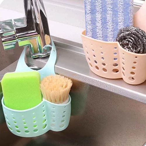 Держатель губок на раковине 2 сумки отверстия Кран Подвесной фильтр Органайзер
