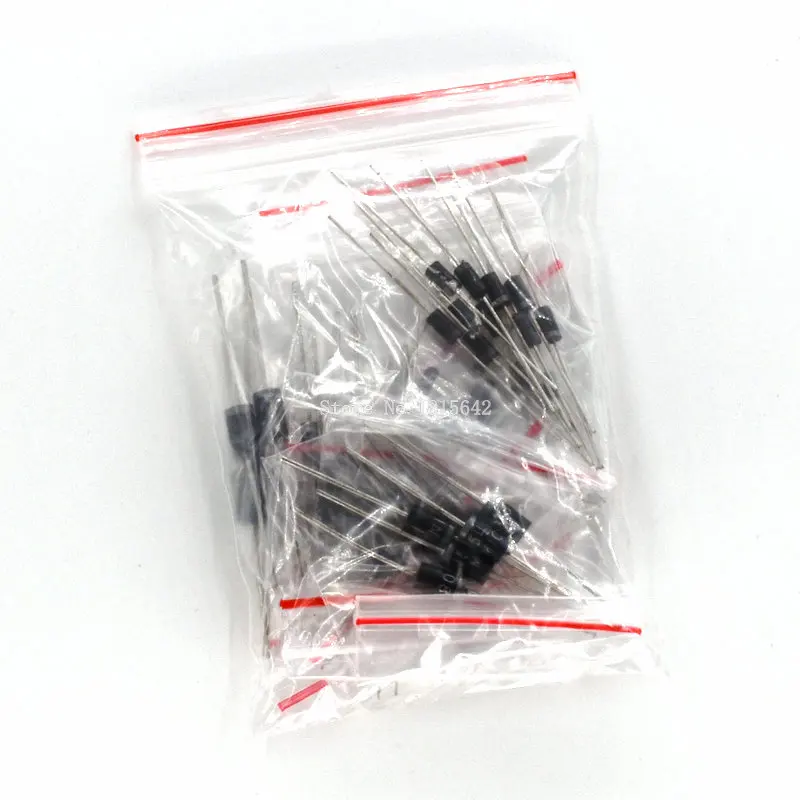 1N4148 1N4007 1N5819 1N5399 1N5408 1N5822 FR107 FR207 8 значений = 100 шт, упаковка электронных компонентов, набор диодов