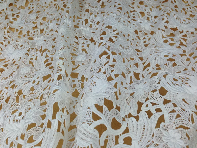 Распродажа! 120 см широкая белая вышивка Водорастворимая кружевная ткань с