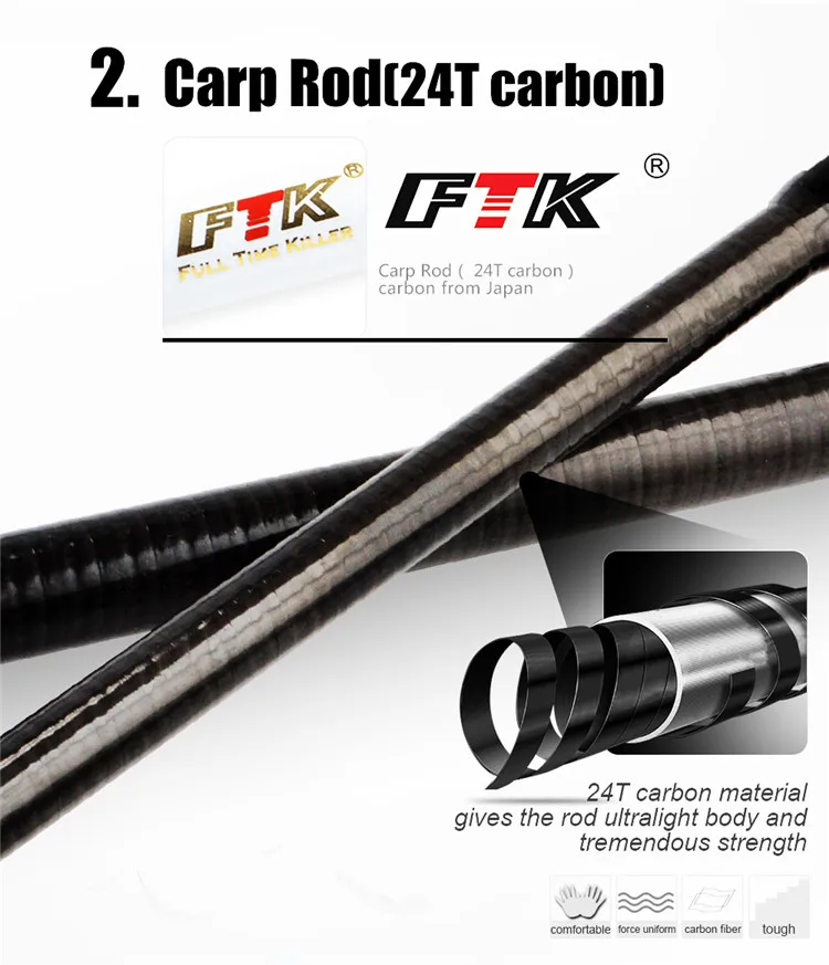 FTK Max Drag power 14 кг/30LB углеродный телескопический спиннинг литье Приманка Удочка 10-30 г 2,1 М 2,4 М 2,7 м 3 м дорожная удочка