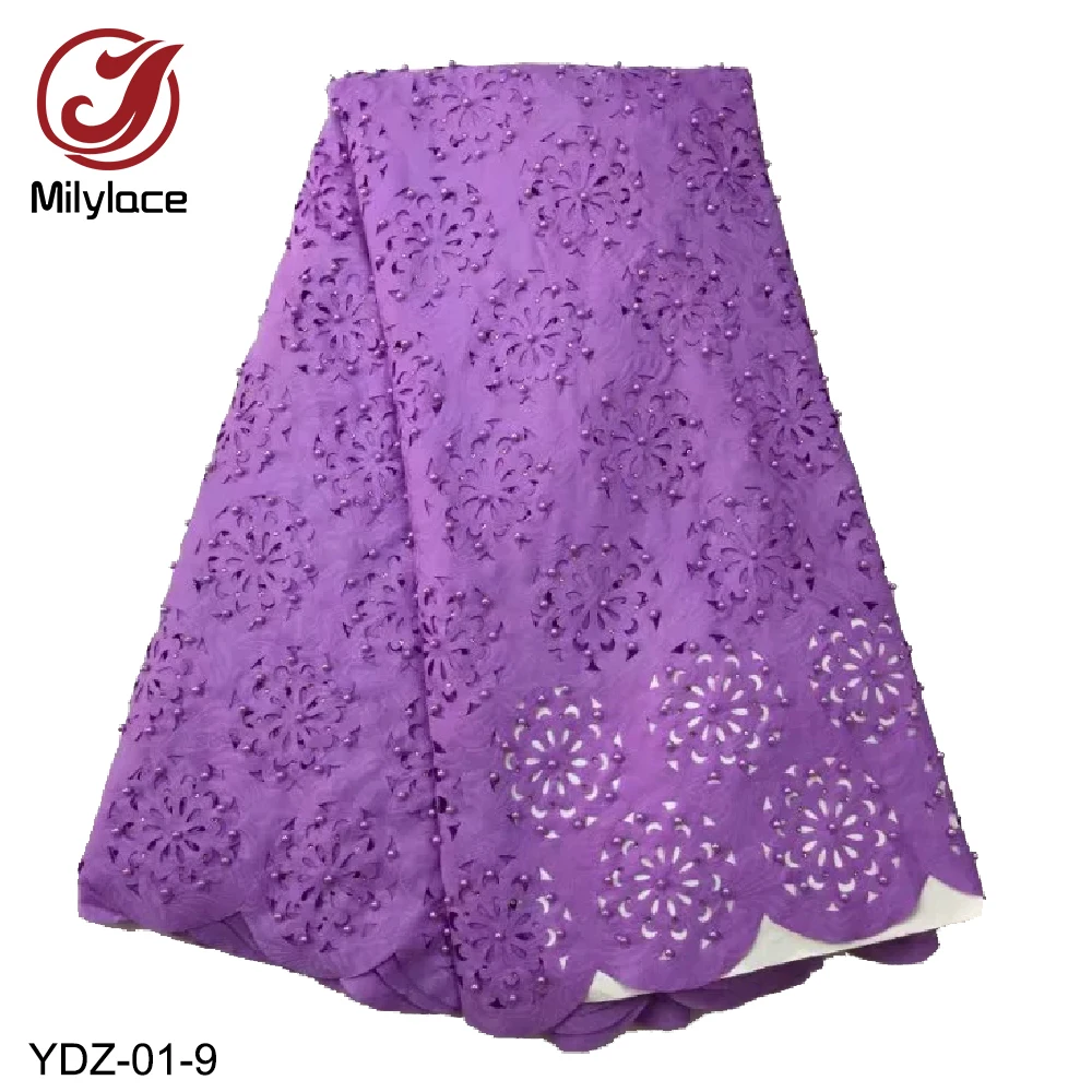 Milylace 2019 новая однотонная кружевная ткань лазерной резки 5 ярдов африканская