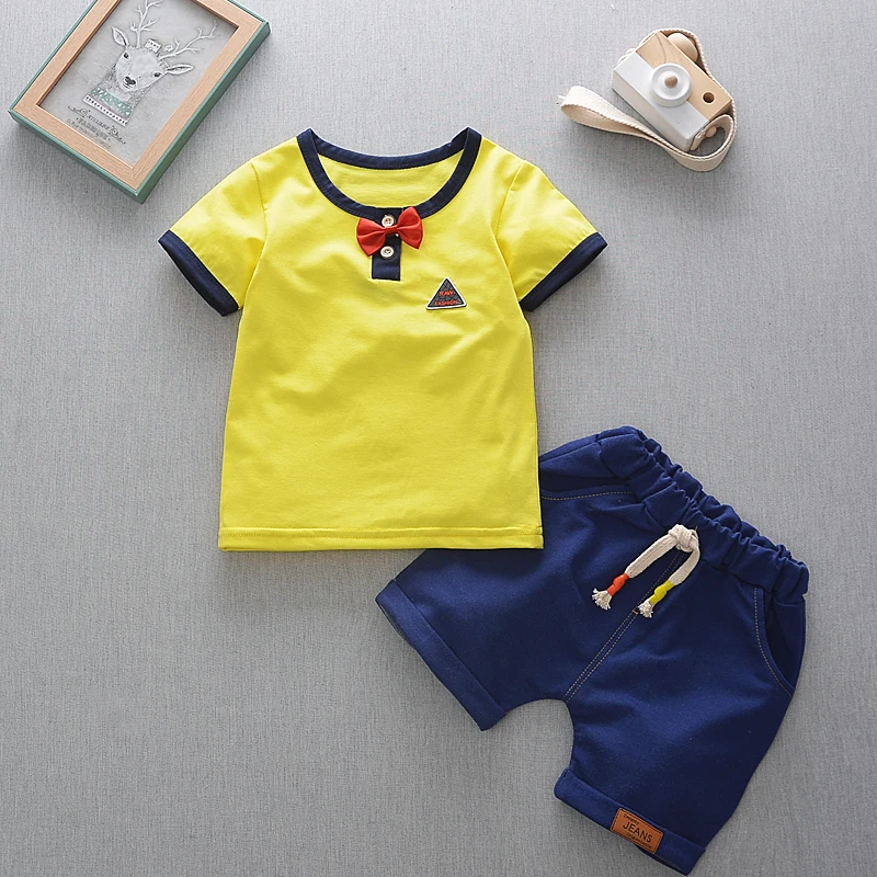 Новинка лета 2019 повседневная детская одежда Детский костюм летняя футболка с