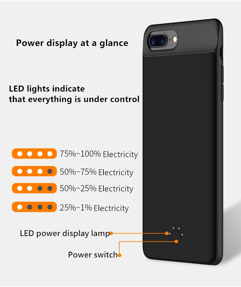 Чехол для аккумулятора 5000/7000 мАч для iphone 6 Plus 6s 7 8 Plus power Bank Charing чехол для iphone 6 6s 7 8 чехол для аккумулятора s зарядное устройство