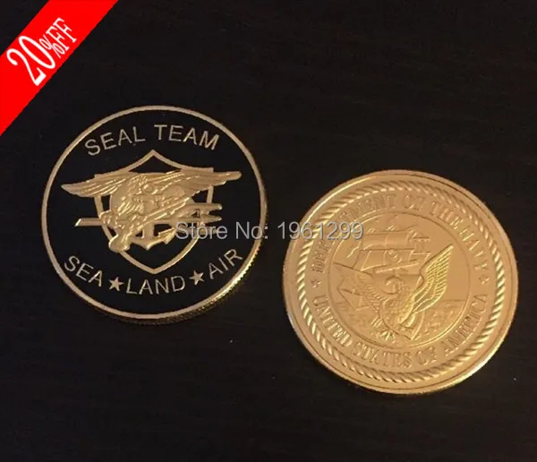 Позолоченные монеты 24 К США флот команда котиков памятные оптовая продажа