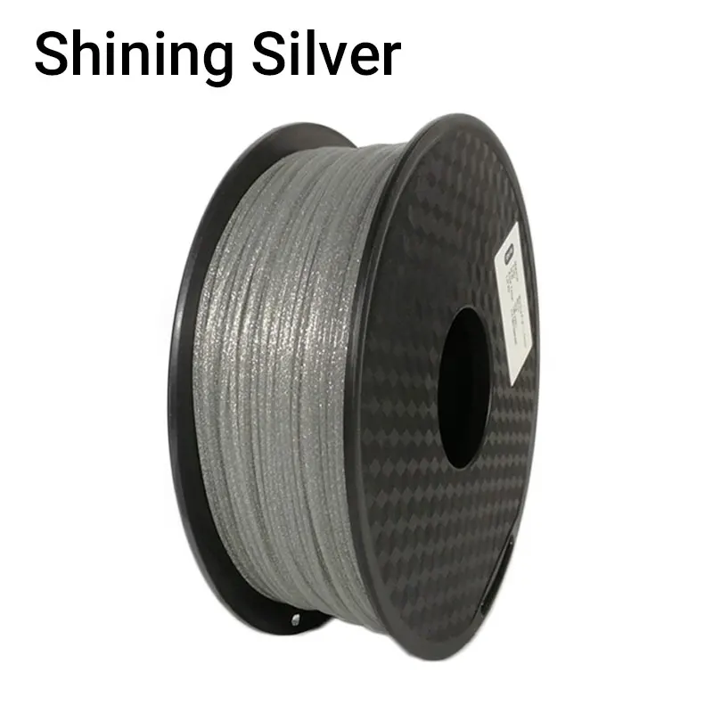 Silver TOPZEAL 3D-принтеры блестящие PLA Синтетическая нить 1кг(2.2lbs) 1,75 мм+/-0,03 мм, блестящие Сияющие цвет: черный, Синий Розовый золотого, серебряного цвета Цвет - Цвет: Silver