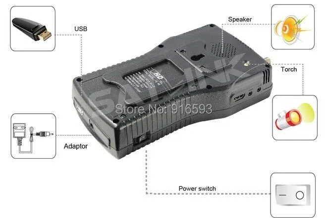 [Подлинный] SATLINK WS-6960 DVB-S/S2 HD FTA цифровой спутниковый счетчик Finder MPEG4 спутниковый ТВ приемник 4," lcd Поддержка QPSK, 8PSK