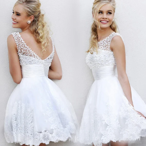 Высокое Качество Короткие Свадебные Платья 2017 Изысканный Колен Спинки Vestido де Novia