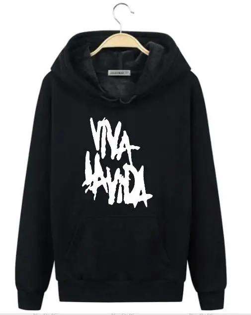 Плюс размеры для мужчин Coldplay Viva la vida толстовки куртка 2019 шнурок с капюшоном
