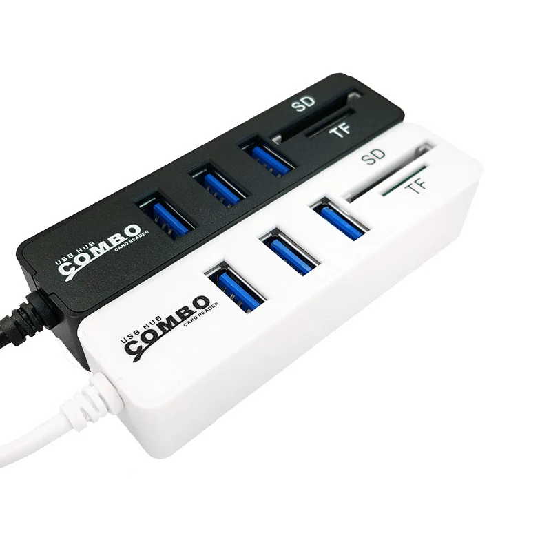 Combo Super Speed Usb 2.0 3 Port Splitter Hub+Usb Card Reader Cardreader Connector | Docking Stations &amp USB Hubs