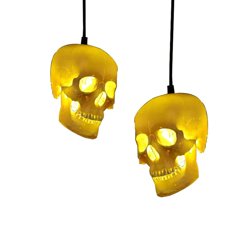 Ретро подвесной светильник в виде черепа персонализированный ручной работы для