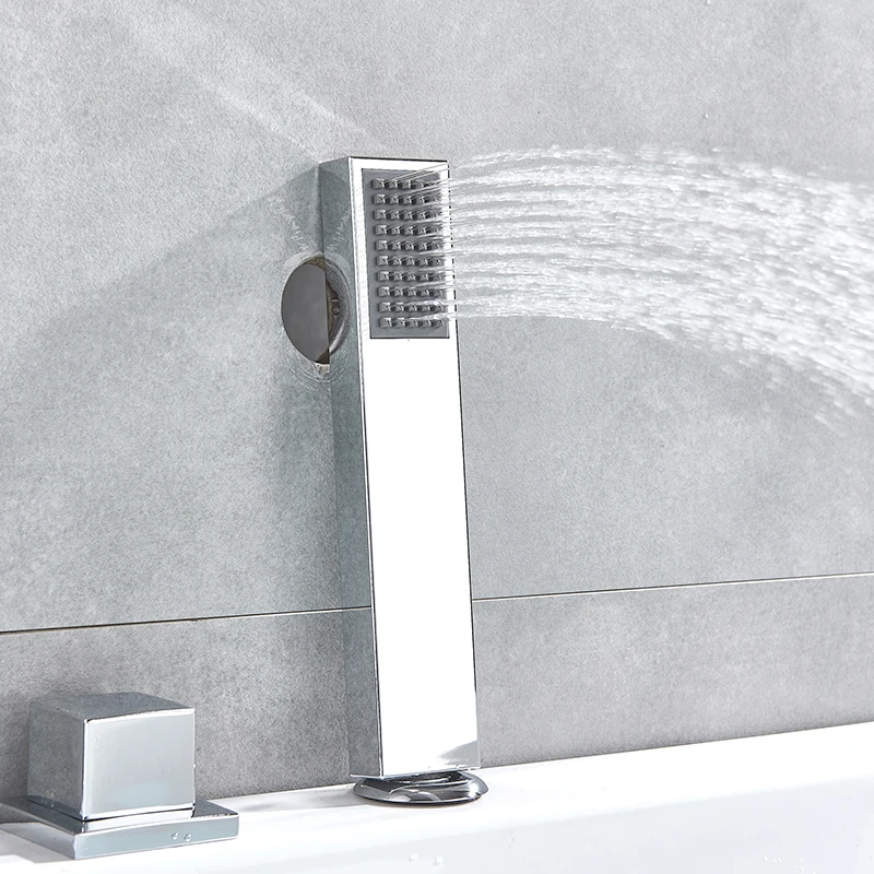 Full Mirrored Cylinder Side Bathtub Faucet Embedded Split Five Piece Shower Set | Обустройство дома