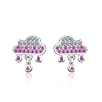 new fashion sweet lovely zircon gradient cloud raindrop 925 sterling silver earrings for women oorbellen pendientes