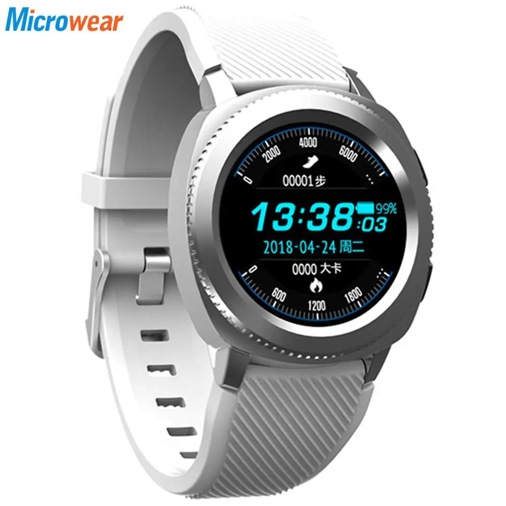 Microwear L2 Водонепроницаемый Smartwatch С Сталь сердечного ритма/трекер сна/шаг подсчета