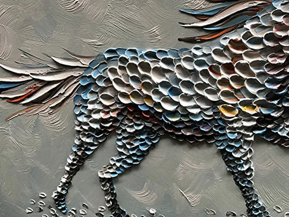 Животные Масляные картины на холсте 3D лошадей Современный домашний декор для